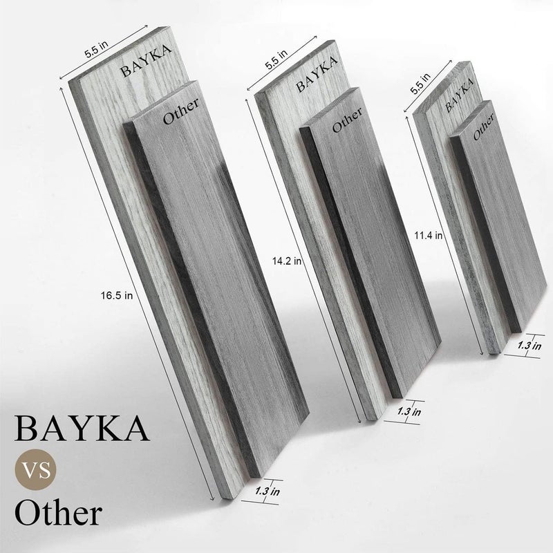 BAYKA Wall Shelves for Bedroom Decor, Floating Wall Shelves for Living Room Kitchen Storage, Mounted Rustic Wood Floating Shelves for Kids Books,Corner Shelves for Bathroom(Gray Whiteï¼ŒSet of 3) - Image 3